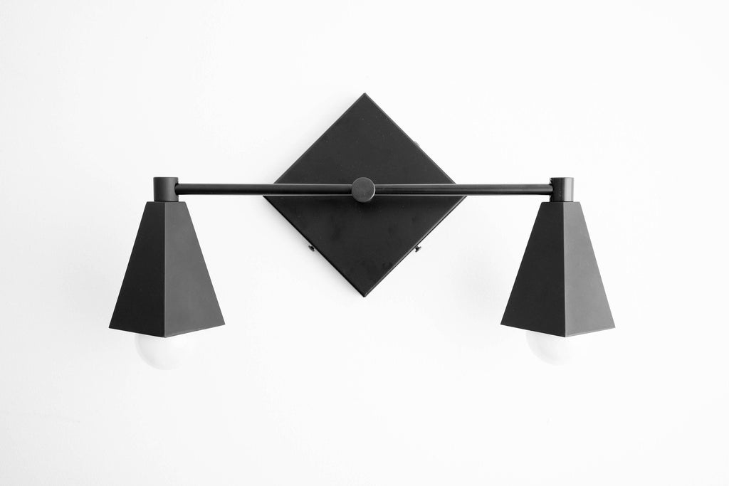 Ornato Luxe Geometric Vanity Light - Solid Brass Art Deco Bathroom Lighting | Esilora