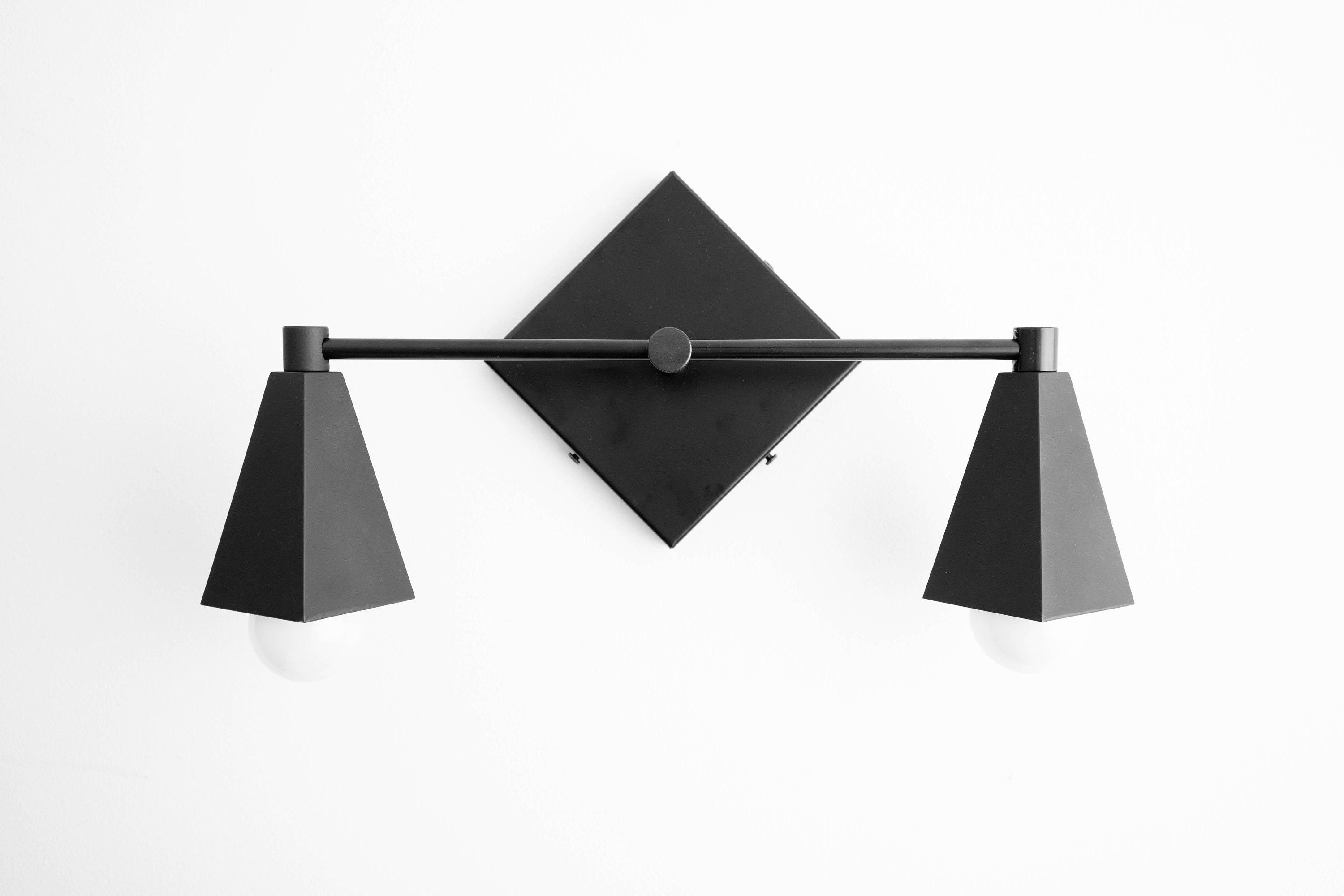 Ornato Luxe Geometric Vanity Light - Solid Brass Art Deco Bathroom Lighting | Esilora