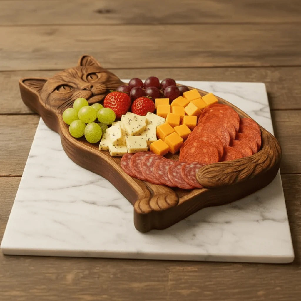 Vassoio per snack | Tagliere da portata in legno massello | Design animalier | NaturKueche - Esilora