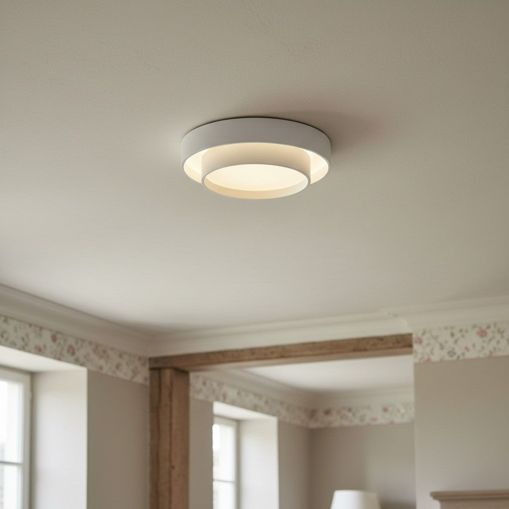 Kulaté stropní LED svítidlo Duomel – minimalistická stropní lampa do jídelny N26 | Esilora