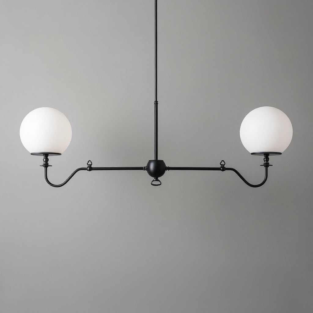Lampadario Glorica in vetro con bracci curvi e globi – Lampada moderna per camera da letto | Esilora