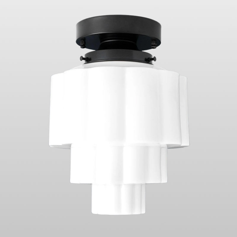 Lámpara de techo de vidrio multicapa Geotower - Lámpara art déco para dormitorio | Esilora
