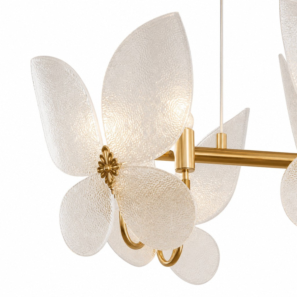 Lucenda Butterfly Chandelier - Gold Acrylic French Vintage Statement Light for Kitchen Island | Esilora