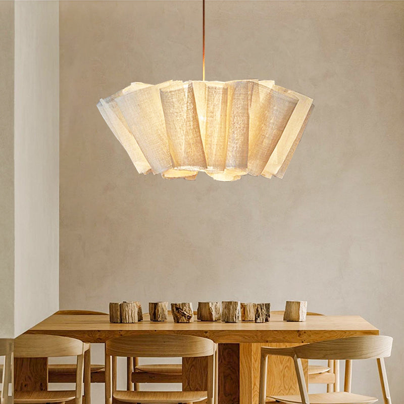 Oslan Pleated Fabric Pendant – Nordic Minimal Style Lighting for Dining Room | Esilora
