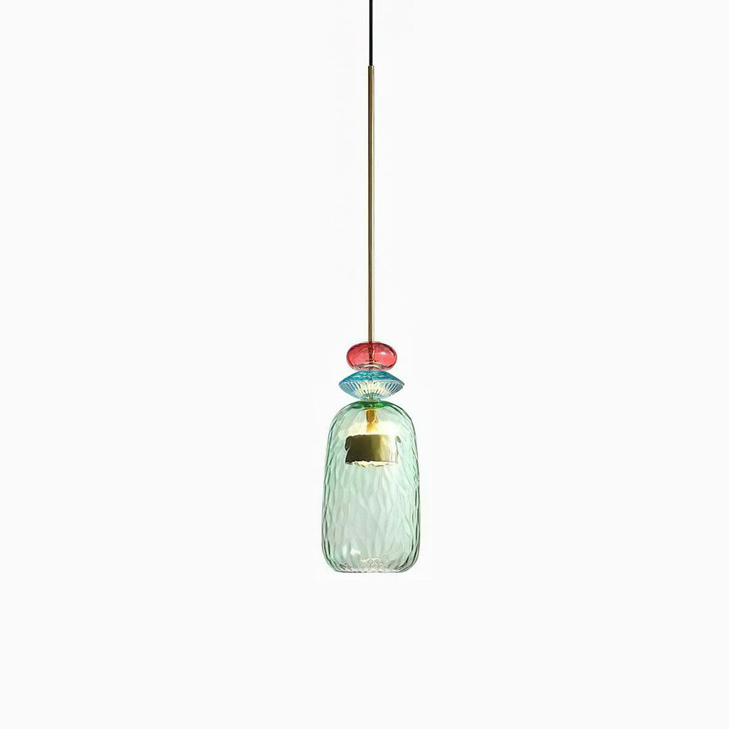 Hand Blown Glass Pendant Lamp - Colorful Candy Iron Mixed Color Indoor | Esilora