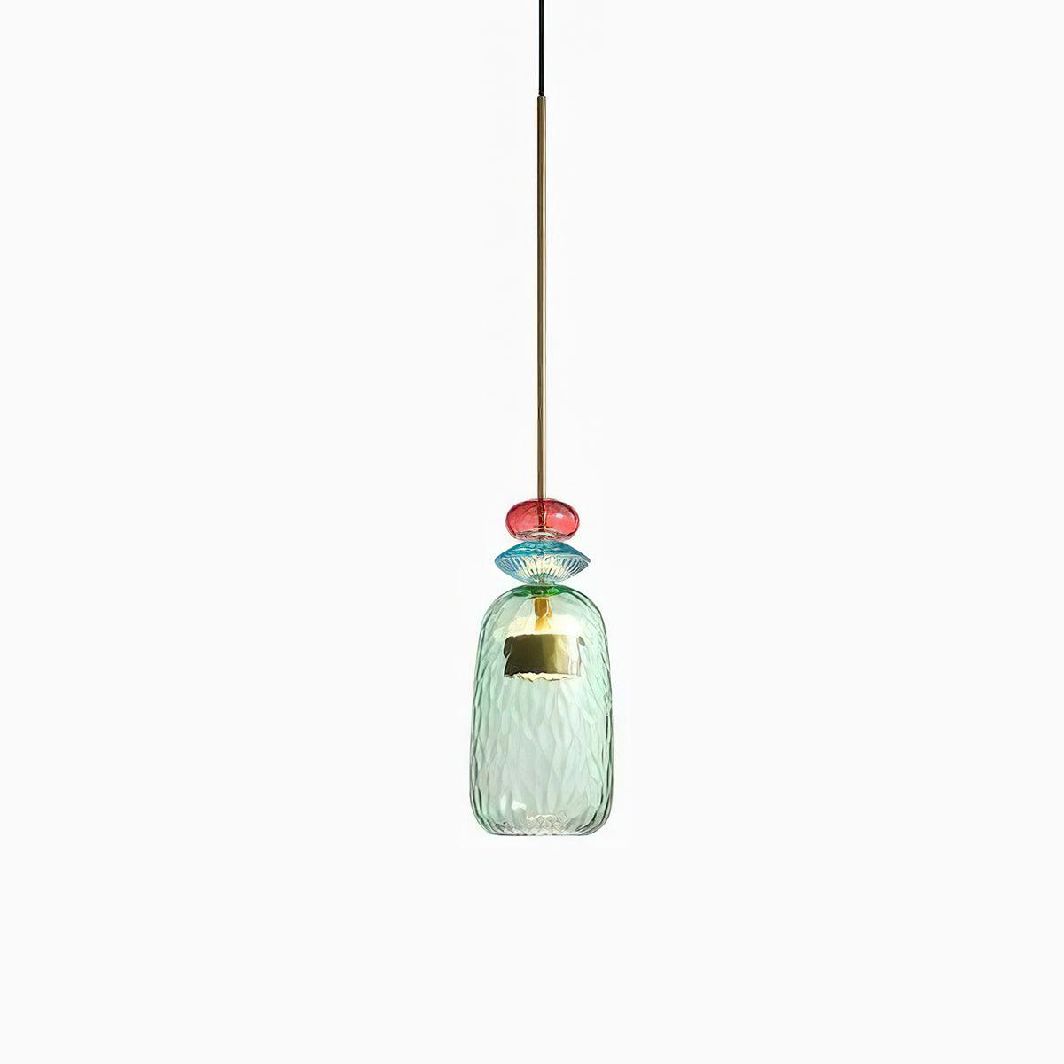 Hand Blown Glass Pendant Lamp - Colorful Candy Iron Mixed Color Indoor | Esilora