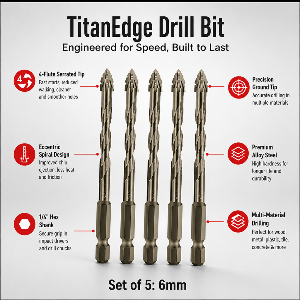 TitanEdge — Bewältigen Sie jede Bohrarbeit mit unaufhaltsamer Präzision und lang anhaltender Schärfe – Esilora