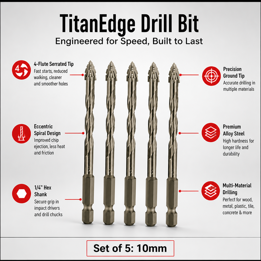 TitanEdge — Bewältigen Sie jede Bohrarbeit mit unaufhaltsamer Präzision und lang anhaltender Schärfe – Esilora