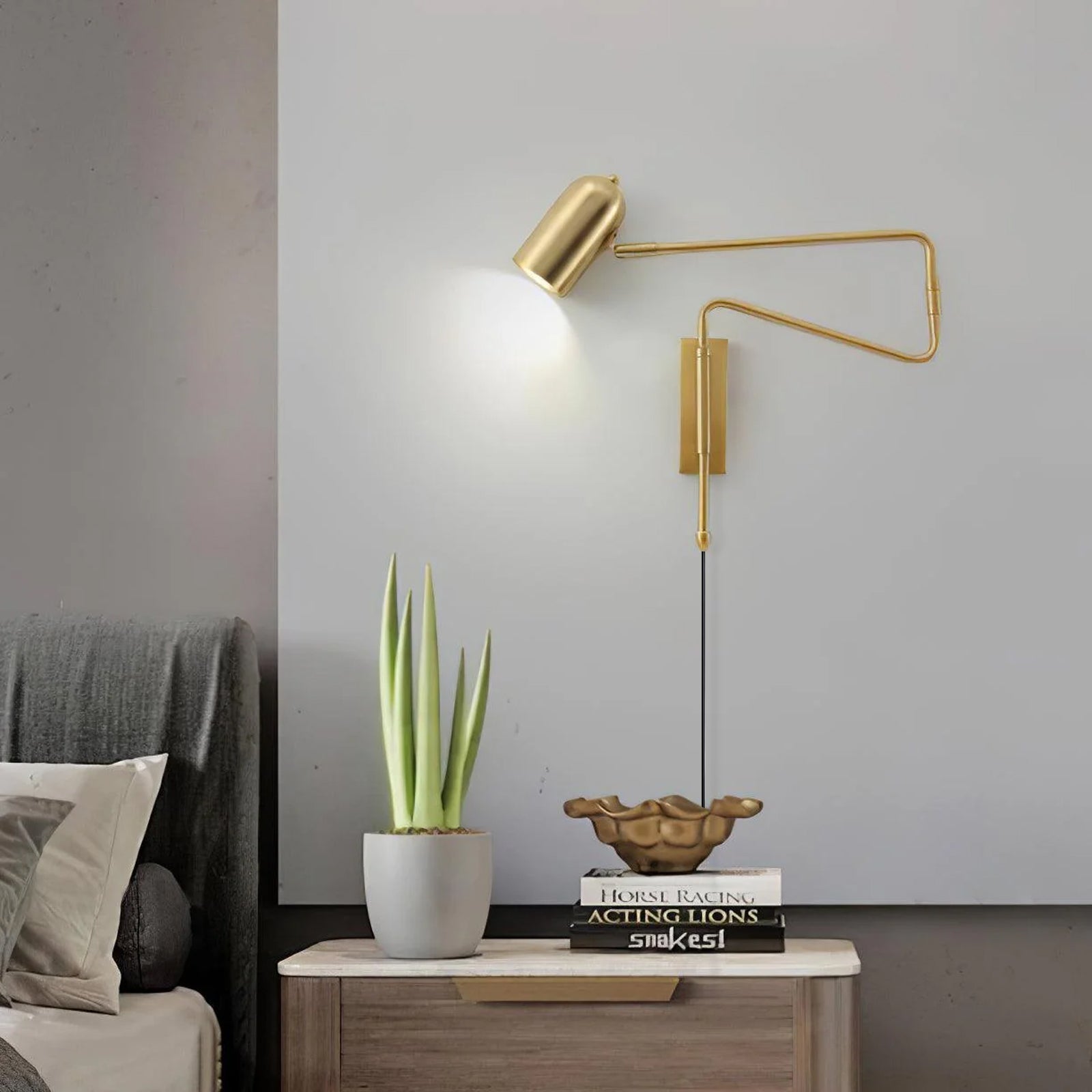 Adjustable Arm Plug In Wall Lamp | Esilora