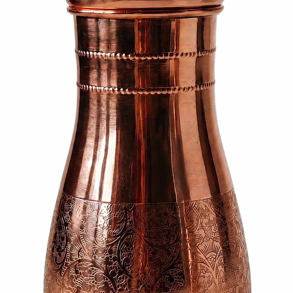 Handcrafted Hammered Copper Water Kettle Set | Esilora