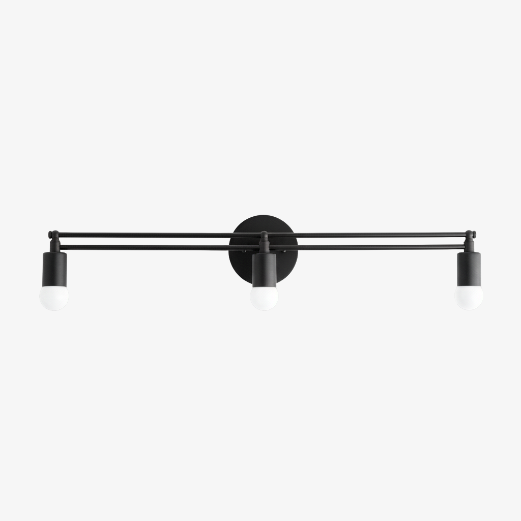 Mobilux Line Sleek Multi-Head Bathroom Wall Light – Designer Vanity Sconce with Glass Shades | Esilora