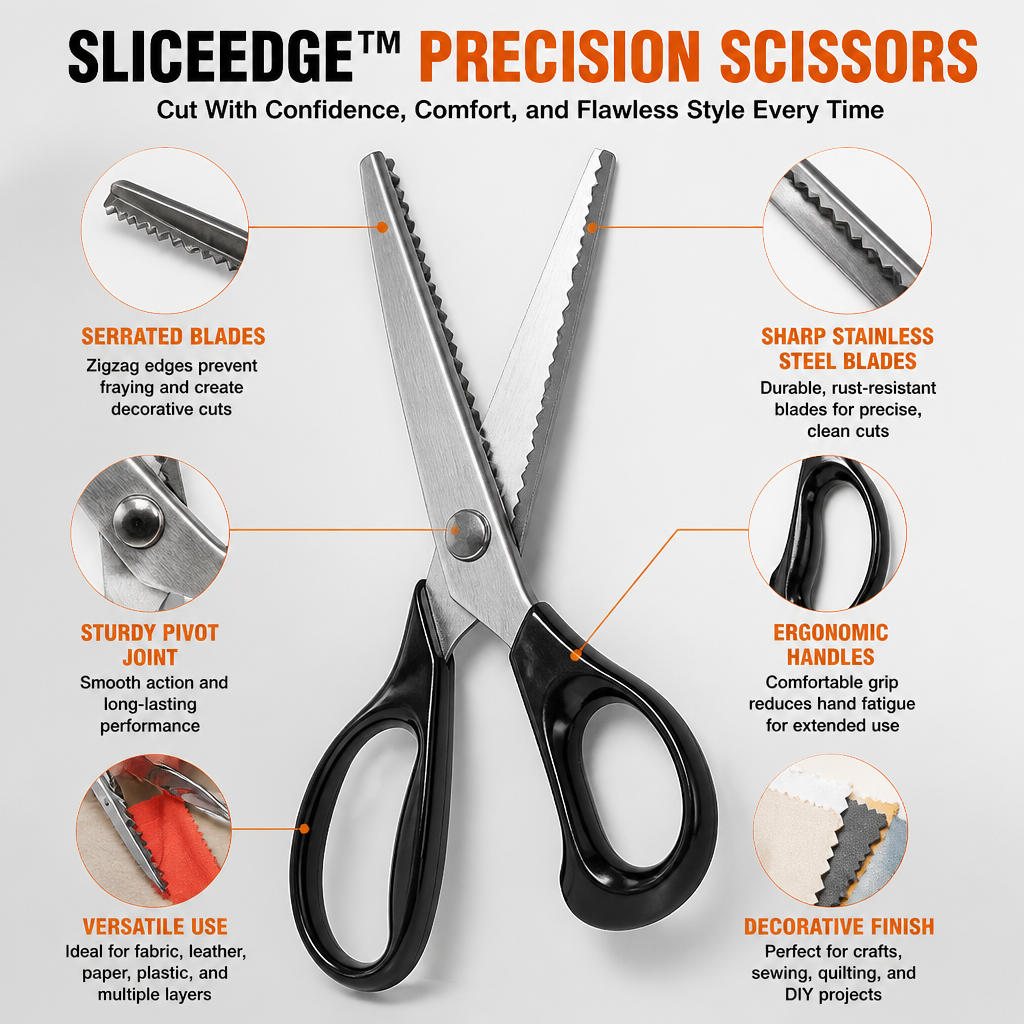مقصّات SliceEdge الدقيقة — اقطع بثقة وراحة وأناقة متقنة في كل مرة - Esilora