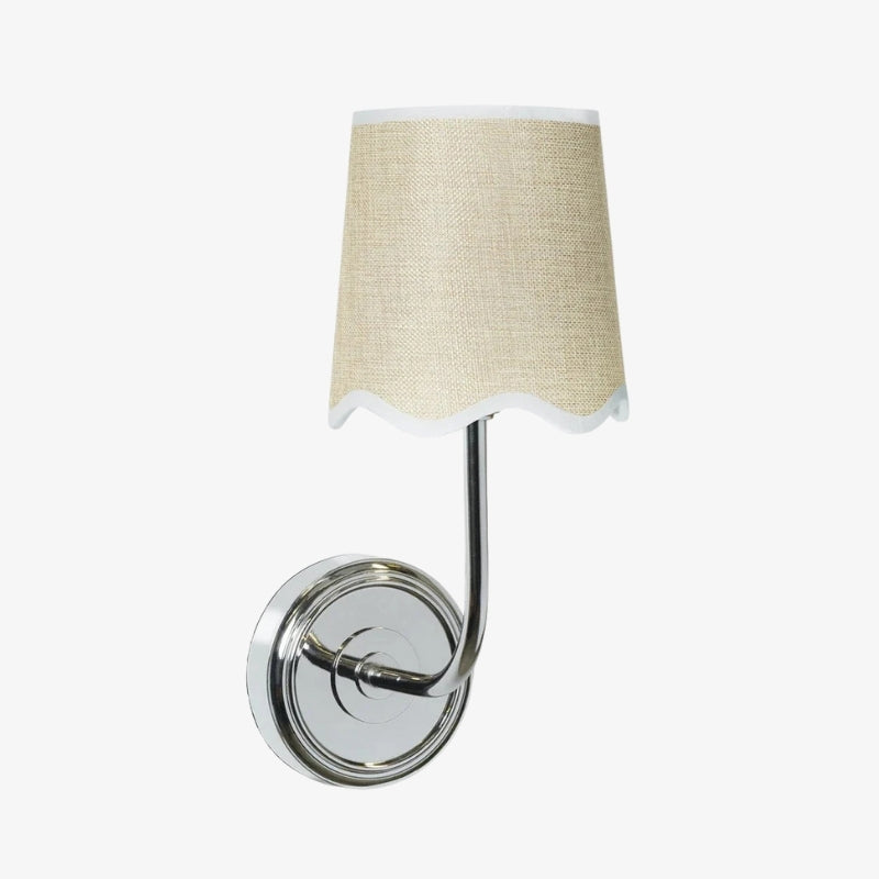 Glissum Modern Curved Metal Wall Lamp with Soft Fabric Shade for Living Room and Hallway | Esilora