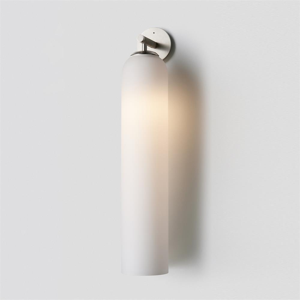 Art Glass Sconce Sand Nickel Smoke Gray Damp-rated LED Wall Light | Esilora