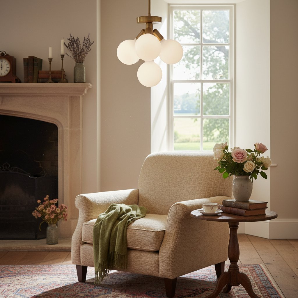Lampada a plafone elegante Glorica Glass - Design con globo bianco per ambienti contemporanei | Esilora