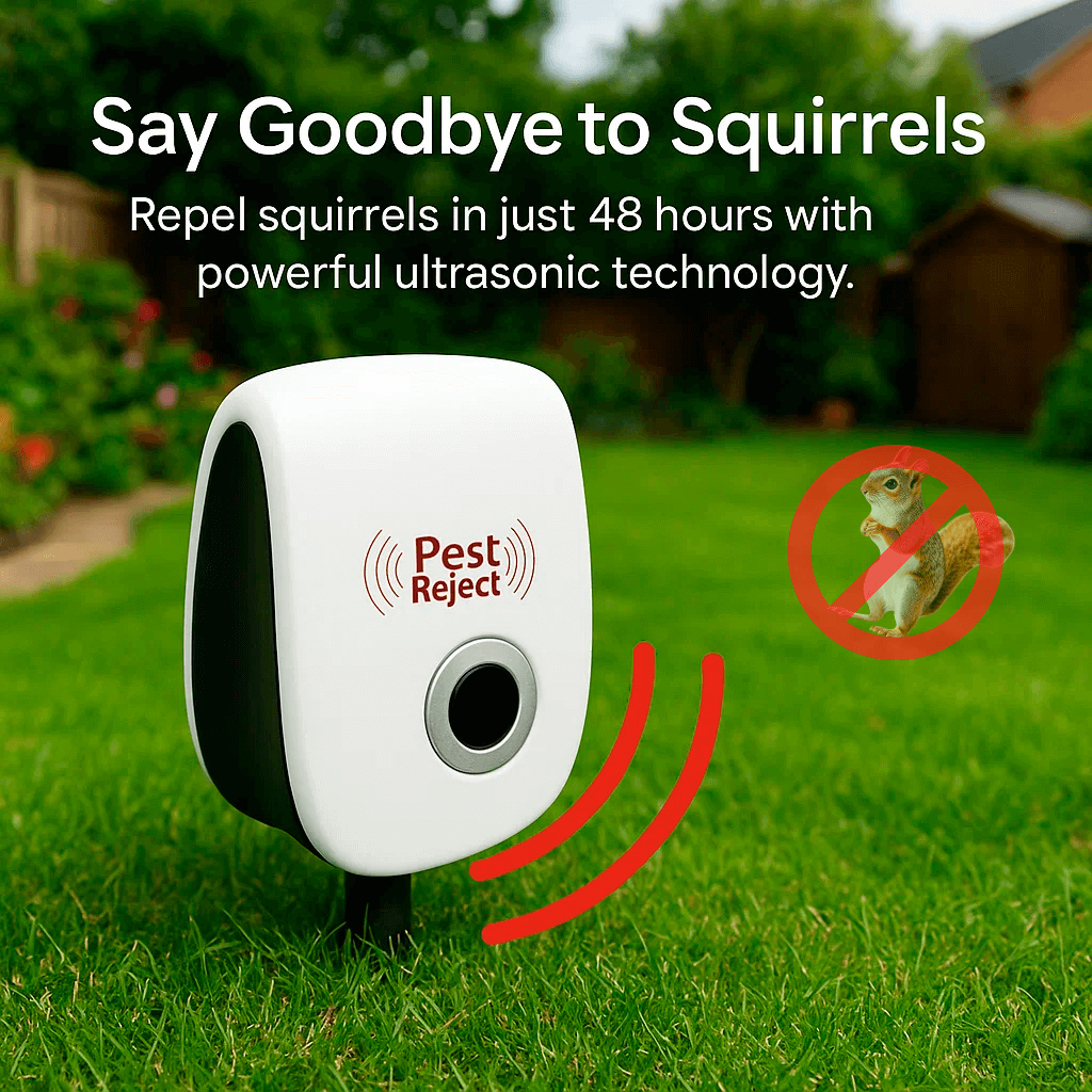 Ahuyentador ultrasónico de ardillas NovaGuard para jardines y patios