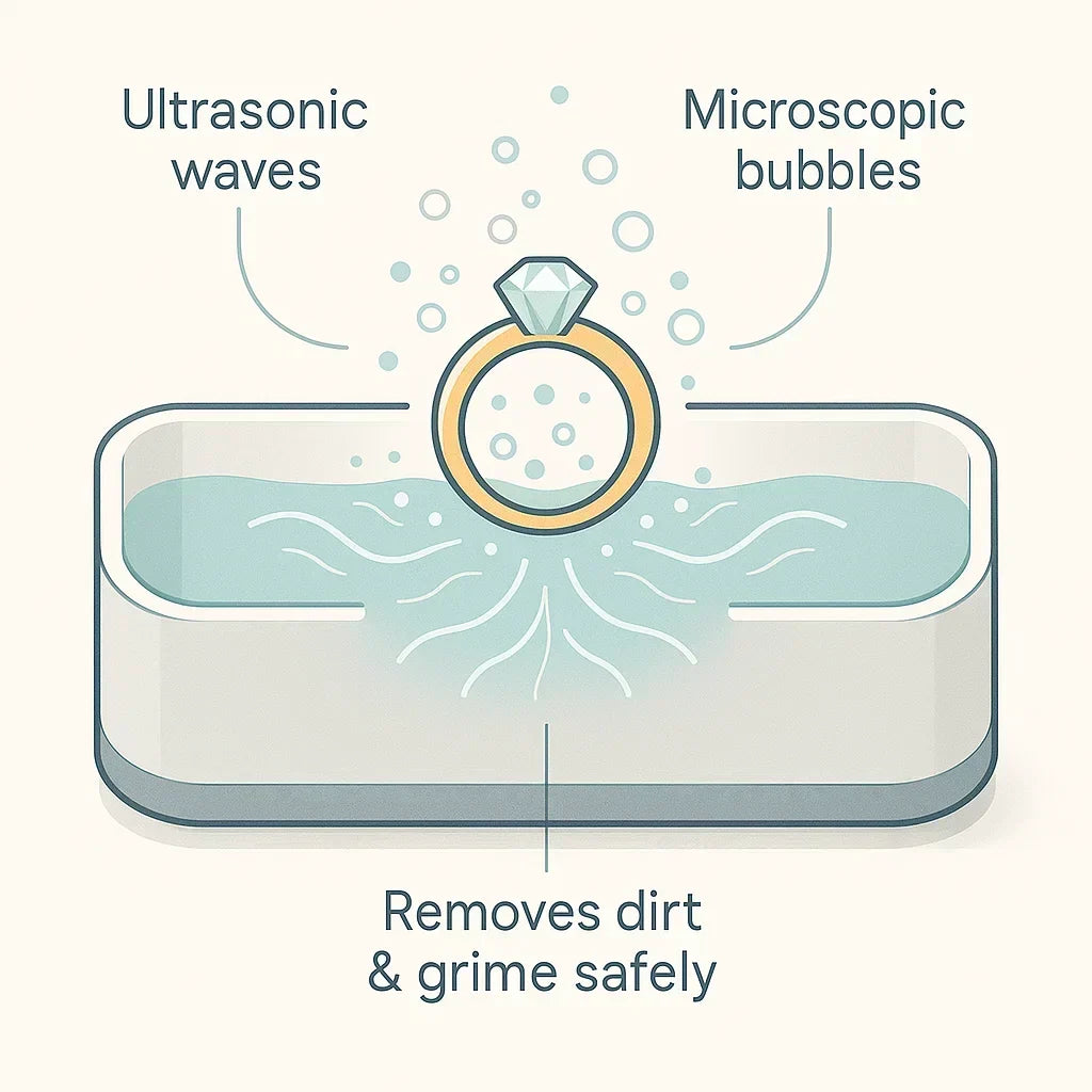 Sonic Cleaning Device for Jewelry, Eyewear, Timepieces, and Dentures - Esilora