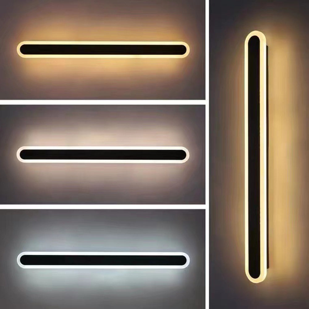 Lampada da parete da esterno ovale minimalista in metallo Edge IP65 impermeabile | Esilora