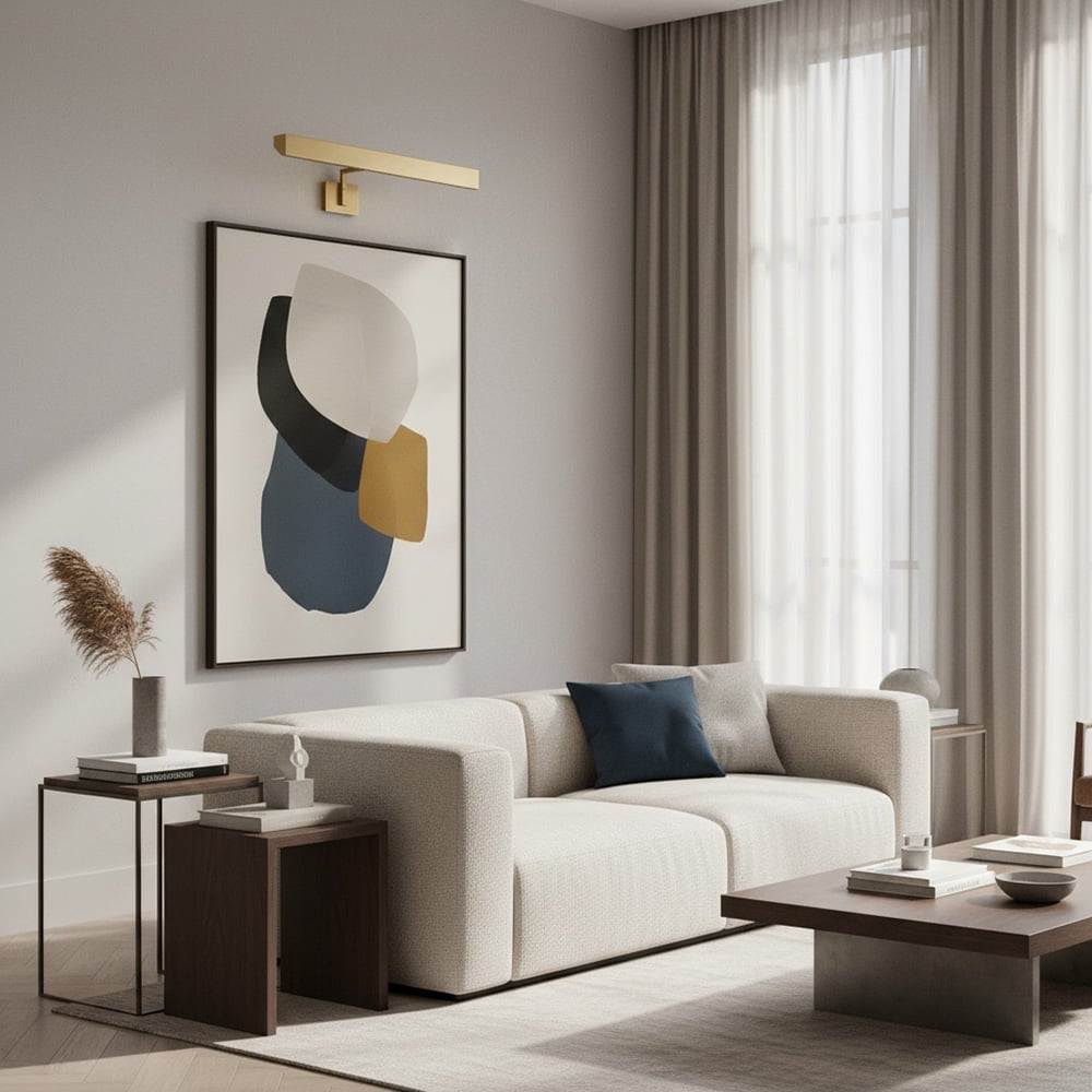 Minimalistische Schlanke Bilderleuchte – Metall Kunstlicht | Esilora