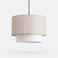 Wabi-Sabi Linen Drum Pendant Lamp | Esilora