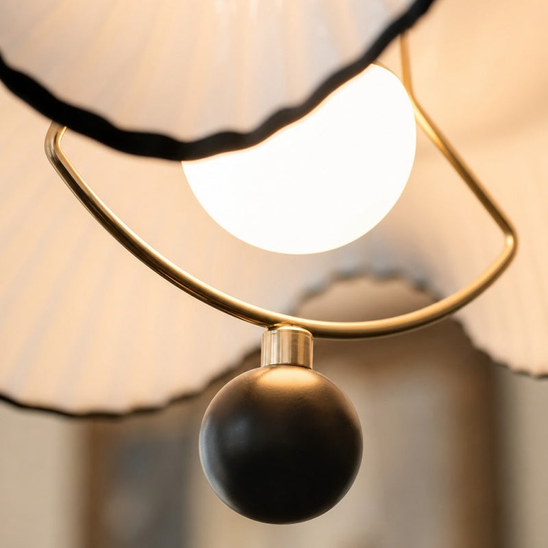 Javina Glass Pendant Light - French Vintage Ruffled Wave Shade for Bedroom and Dining Room | Esilora