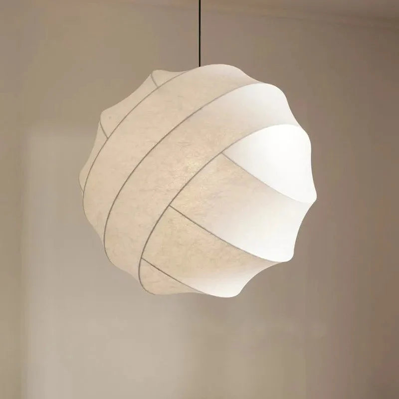 Wabi Sabi Silk Ball Japandi Pendant Light | Esilora