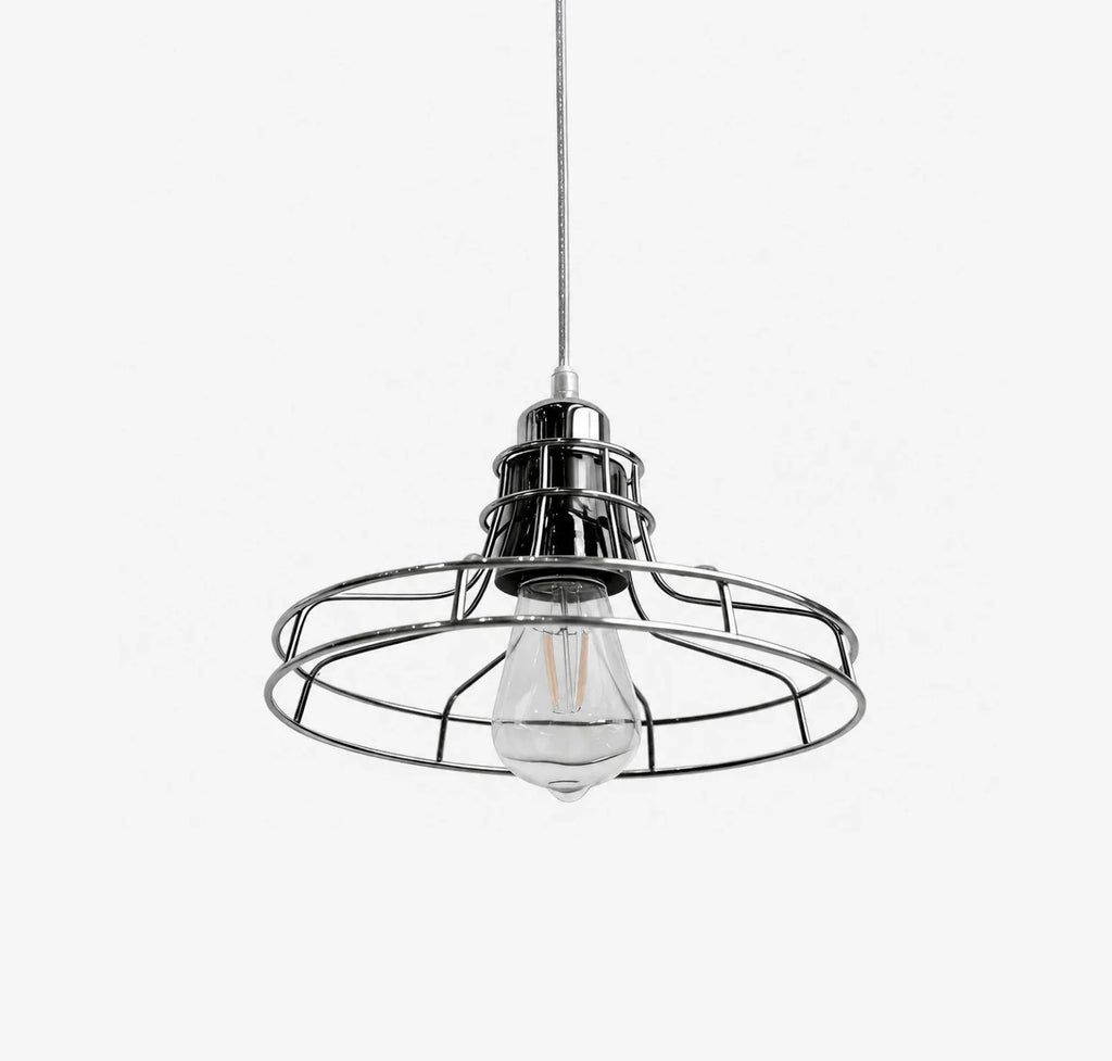 Glass Metal Cage Pendant Lamp | Esilora