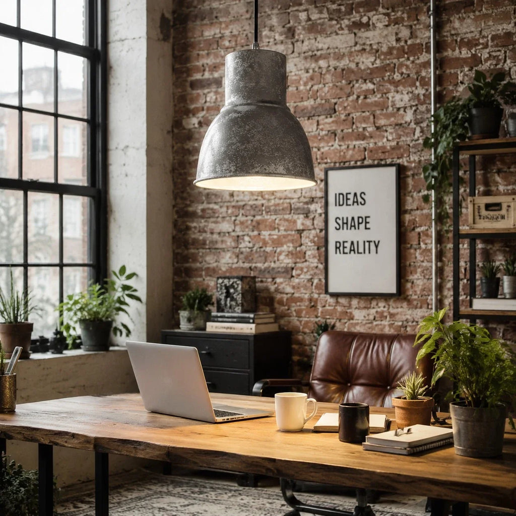Vintage Rust Finish Industrial Pendant Light | Esilora