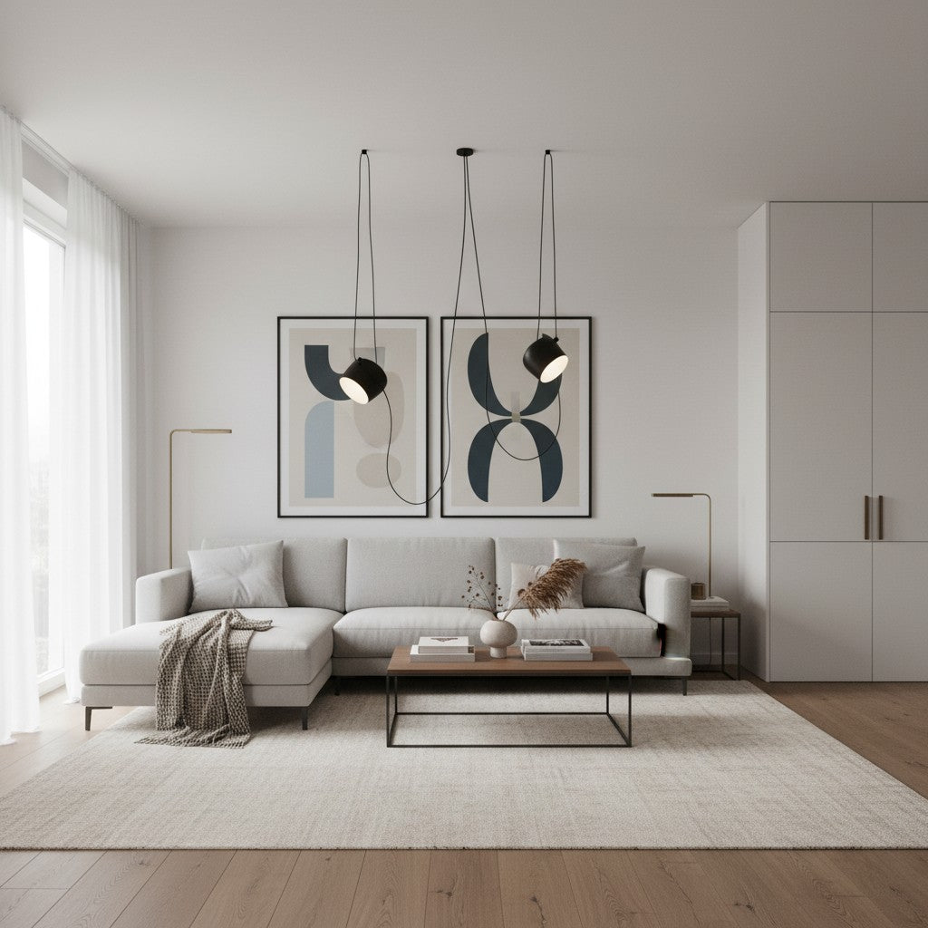 Axiomorna Minimalist Adjustable Modern Pendant Lamp - Sleek LED Hanging Light for Any Space N02 | Esilora