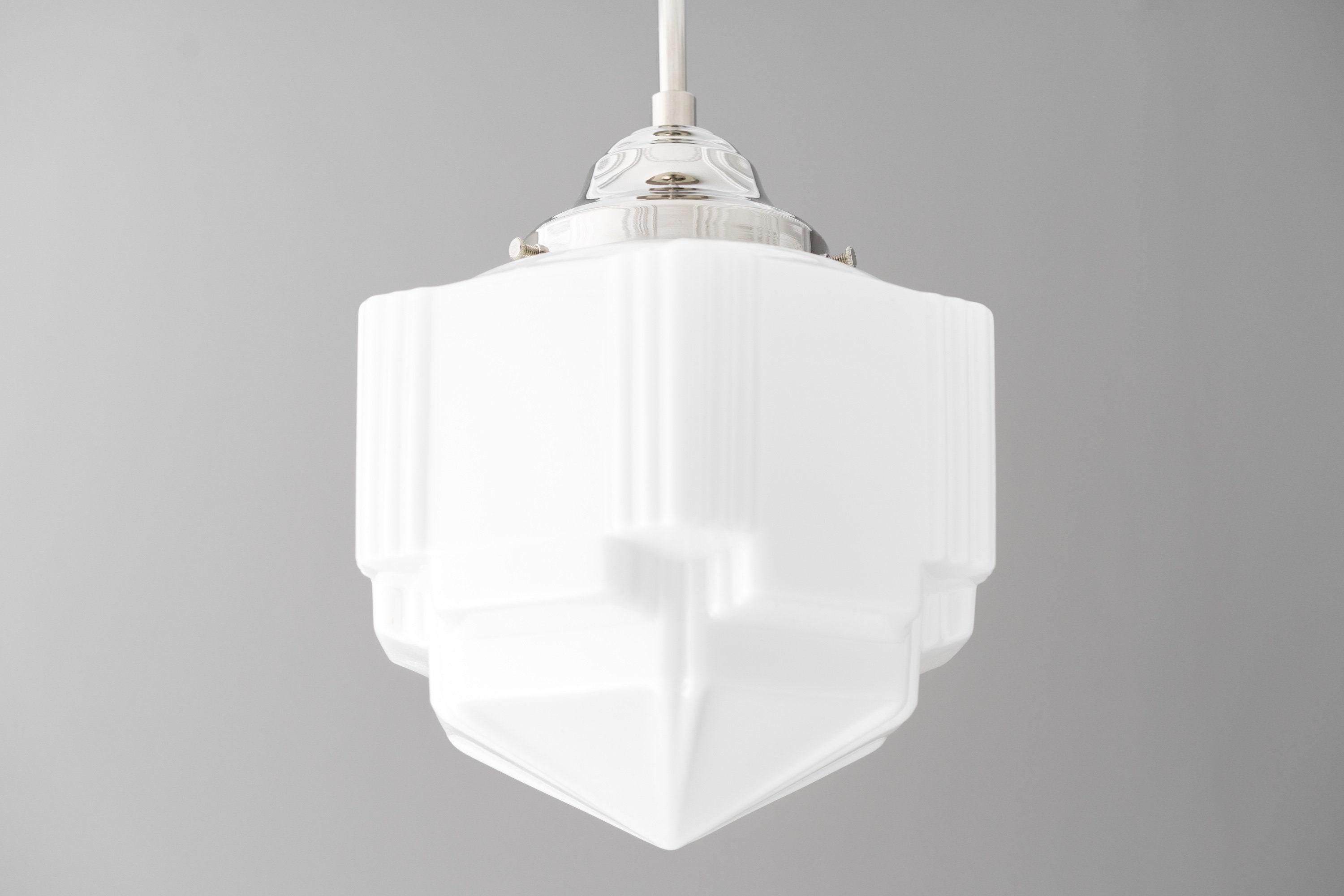 Geotower Glass Skyscraper Shade Art Deco Pendant Light – Vintage Ceiling Lamp for Dining Rooms, Kitchens and Offices | Esilora