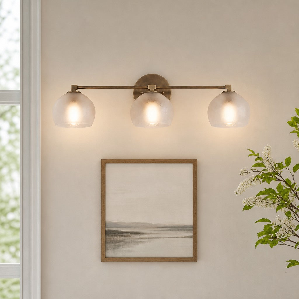 Javina globus-vegglampe – minimalistisk lampe i metall og glass med klokkeform for belysning i stue og soverom | Esilora