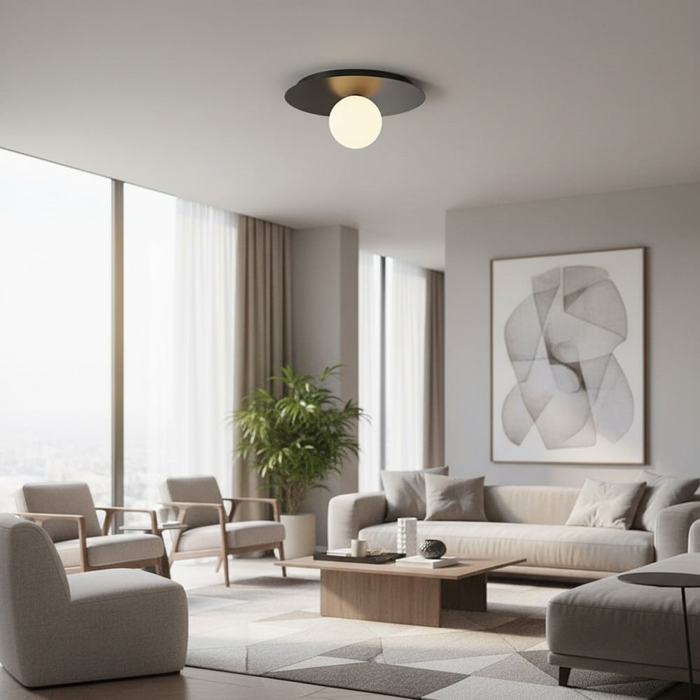 Rivolence Elegant Ring-Silhouette Nordic Wall/ Ceiling Light for Living Room | Esilora