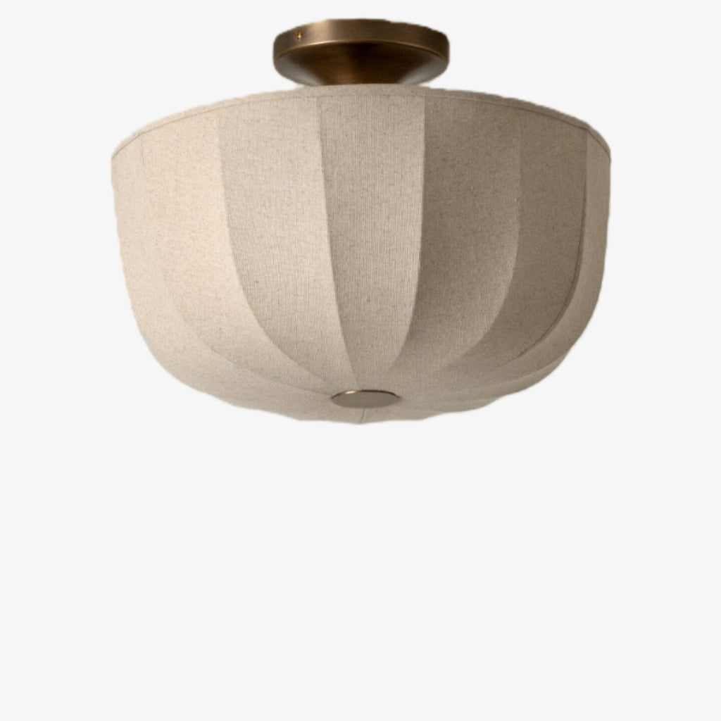 Loomis Satin Linen Flush Pendant Light – Contemporary Style Ceiling Light for Living Rooms and Entryways | Esilora