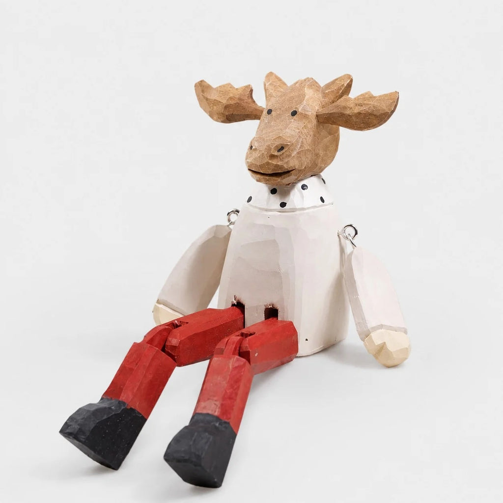 Hand-Carved Wooden Dangling-Leg Animal Ornaments | Esilora