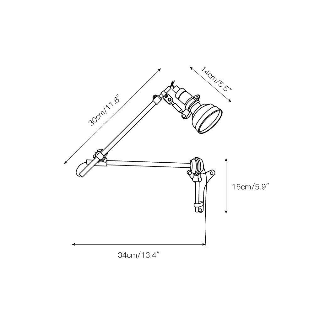 Ralph Rocker Arm Plug-in Wall Lamp | Esilora