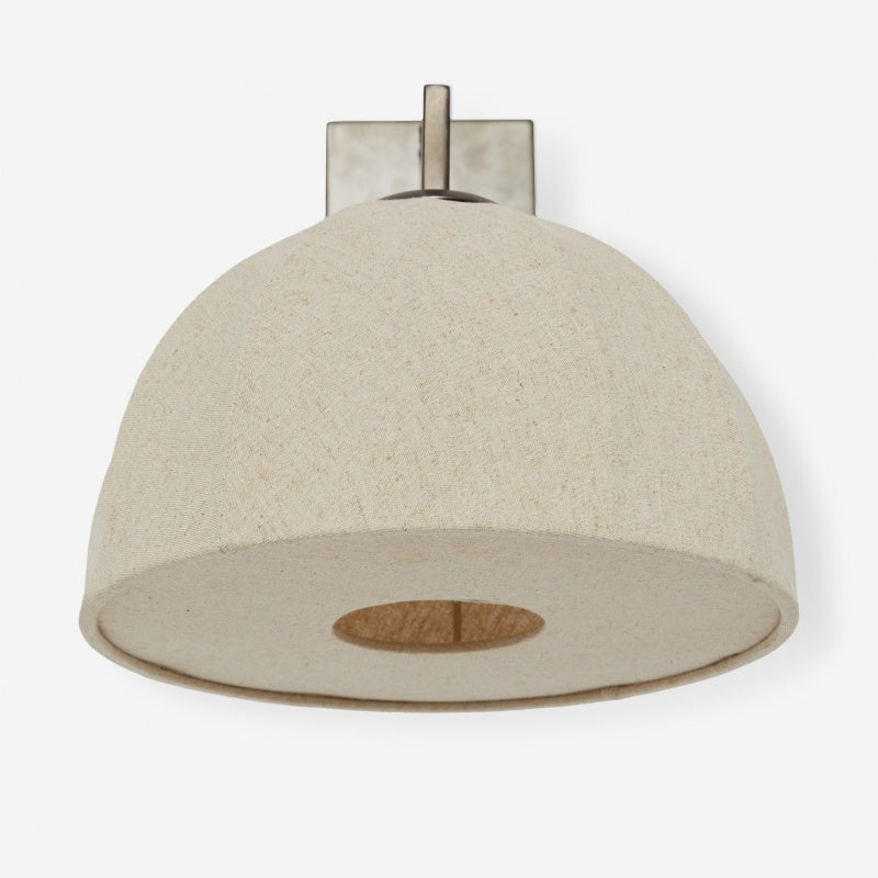 Lumarys Swing-Arm Sconce – Sculptural Linen Shade Wall Lamp in Organic Style for Living or Bedroom | Esilora