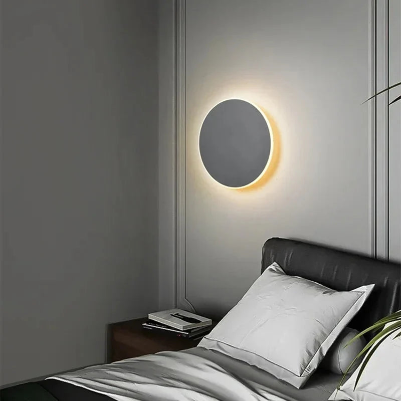 Modern Nordic Round Aluminum Minimalist LED Wall Light | Esilora