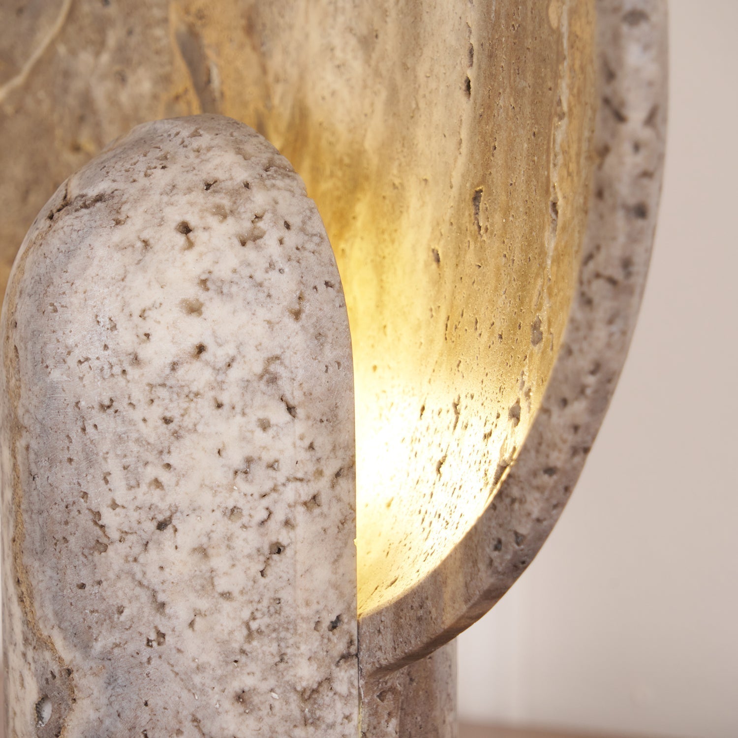 Wabi-sabi Stil Eclipse Stein-Travertin-Tischlampe M03 | Esilora