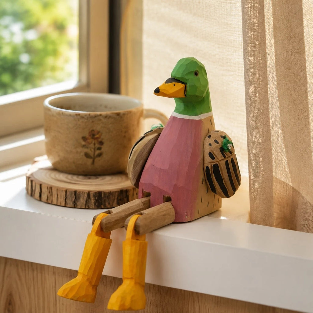 Hand-Carved Wooden Dangling-Leg Animal Ornaments | Esilora