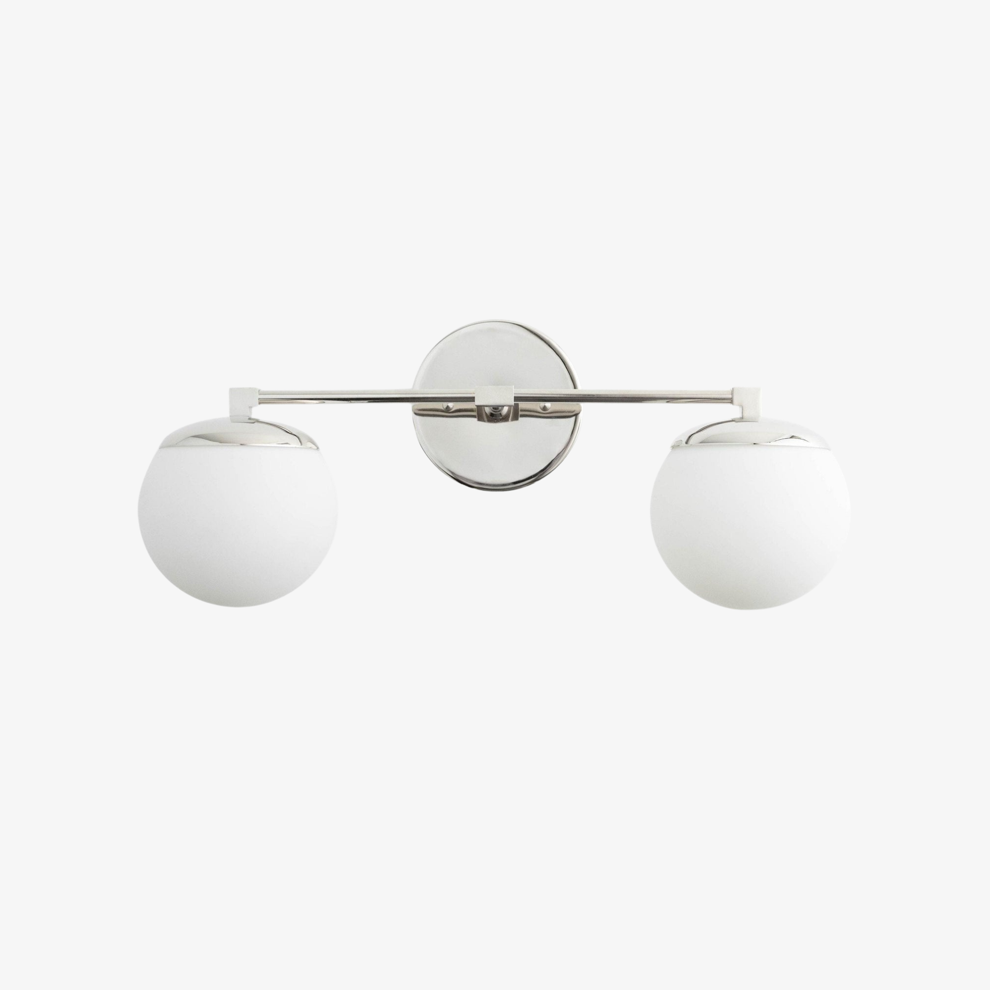 Applique da parete Glorica Glass Modern a 2 sfere – Luce da toilette per bagno | Esilora