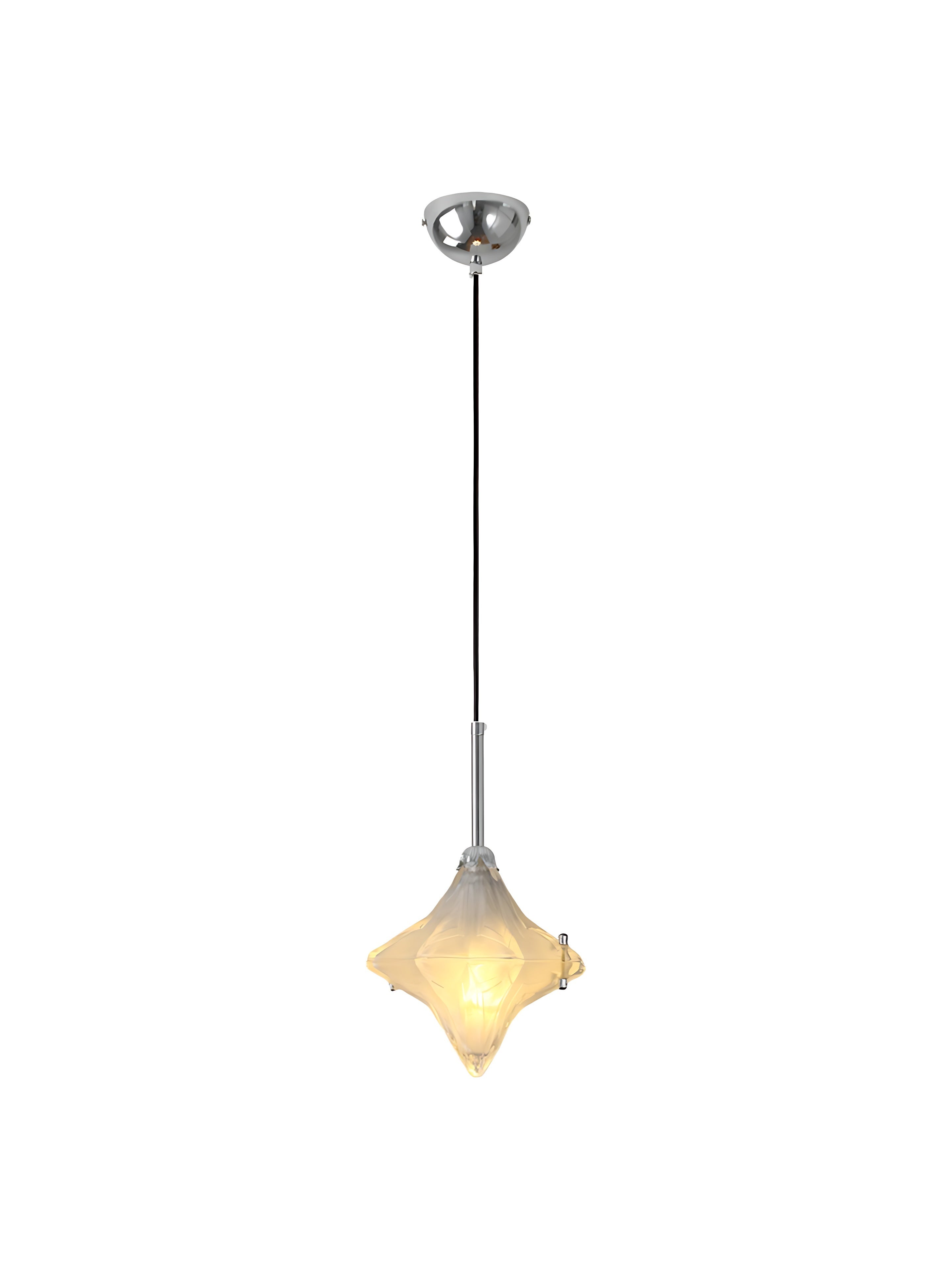 Art Deco Star Pendant Light - Frosted Glass Pendant with Geometric Style - Astris Elara | Esilora