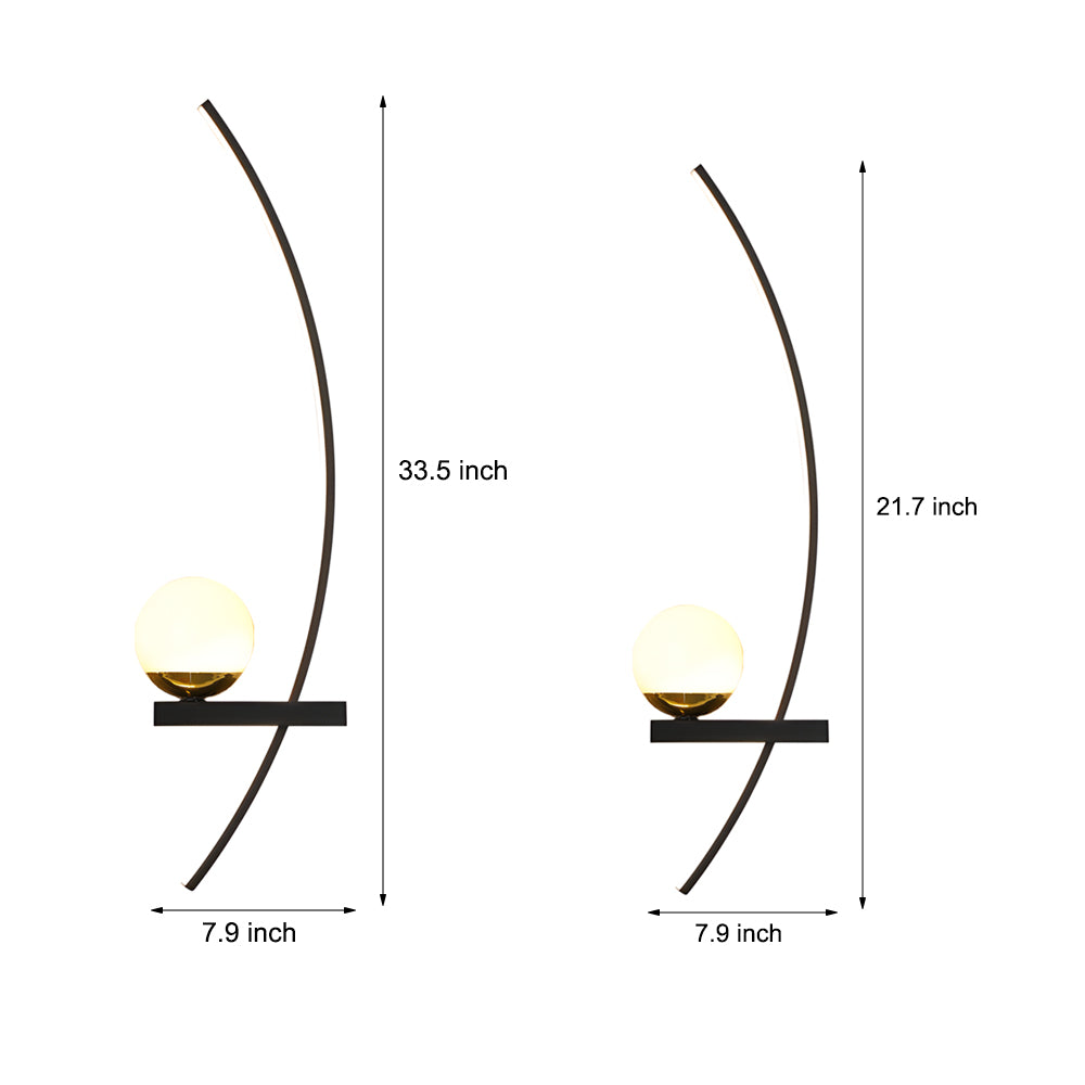 21'' Curved Strip 3 Step Dimming LED Wall Sconce M50 | Esilora