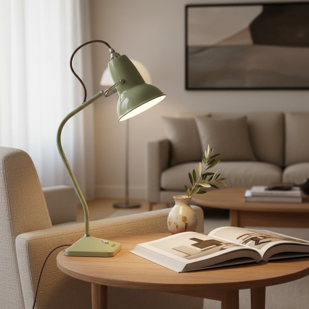 Modryx Pyramid Base Mini Table Lamp - Vintage Metal for Desk | Esilora