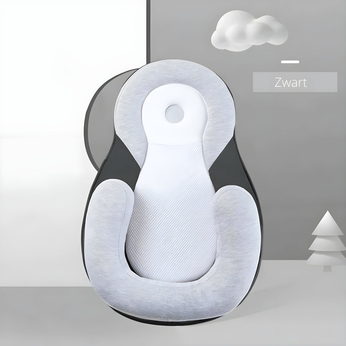 Cuscino ergonomico per neonati BabyEase — Supporto per la testa piatta, 0–6 mesi