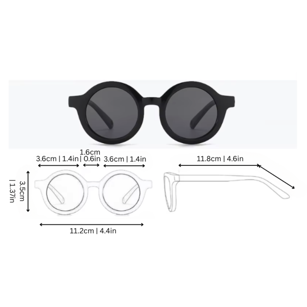 Óculos de sol redondos com lentes polarizadas para bebés e crianças pequenas
