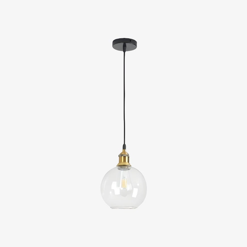 Glavena Vintage Glass Globe Pendant Light - Metal Details Hanging Light for Dining Rooms | Esilora