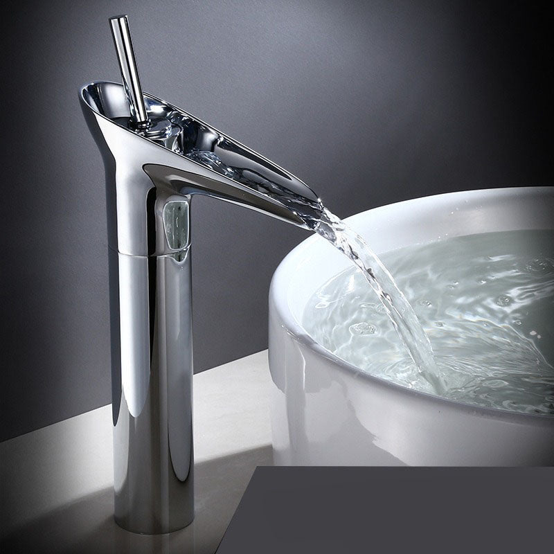 Bathroom Sink Faucet With Antique Waterfall Style Design