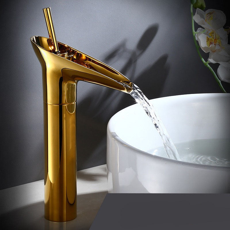 Bathroom Sink Faucet With Antique Waterfall Style Design