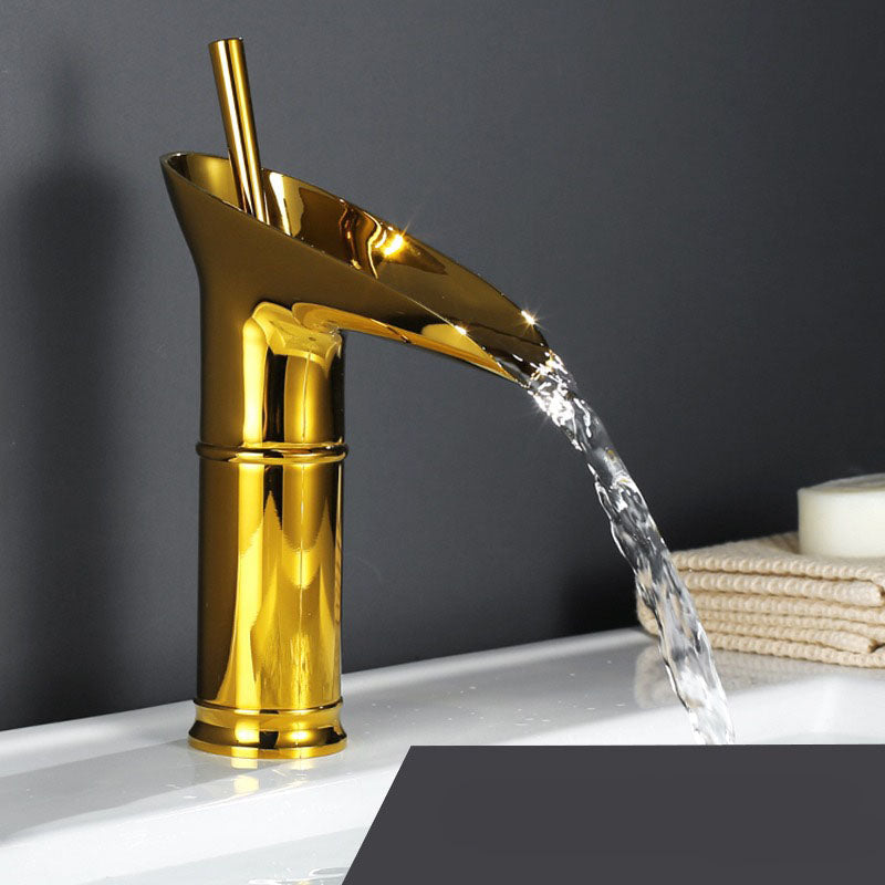 Bathroom Sink Faucet With Antique Waterfall Style Design