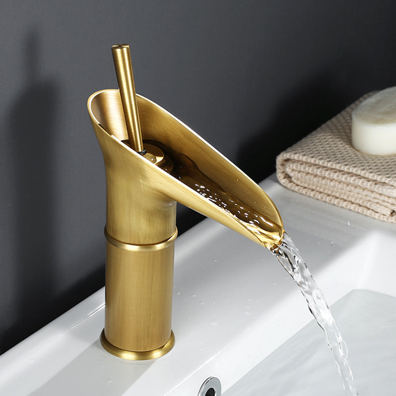 Bathroom Sink Faucet With Antique Waterfall Style Design
